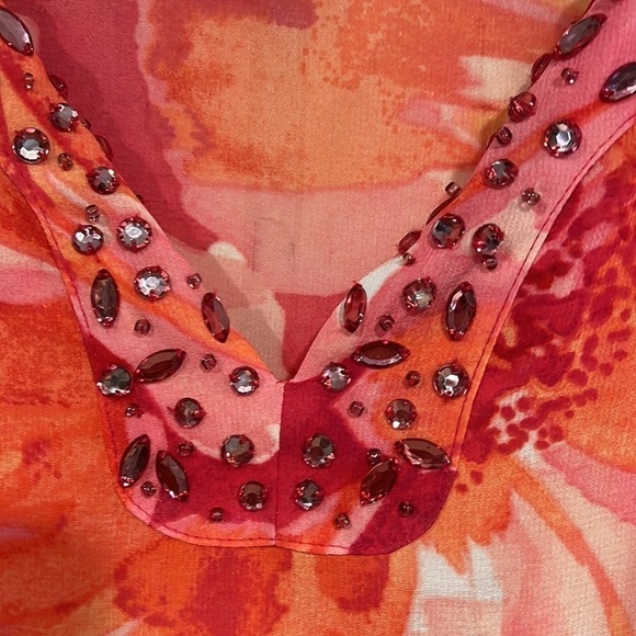 Maggie Barnes Beaded Asymmetrical Long Sleeve Blouse 1X - Picture 4 of 14